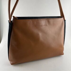 Vintage Derek Alexander Leather Organizer Shoulder Bag Brown